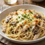 Creamy Crockpot Chicken Tetrazzini | Easy Slow Cooker Comfort Food Dinner