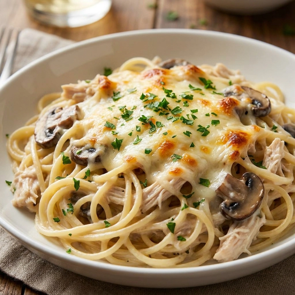 Creamy Crockpot Chicken Tetrazzini | Easy Slow Cooker Comfort Food Dinner