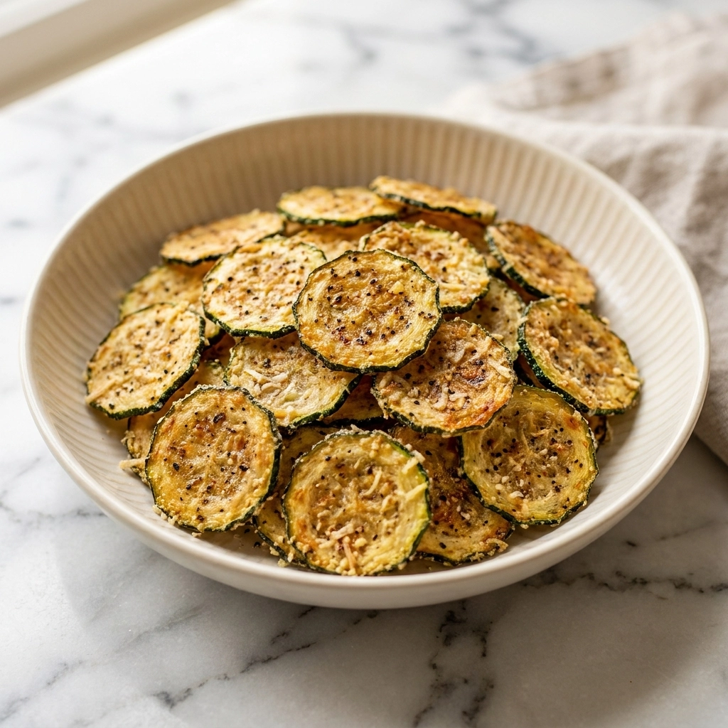 Crispy Air Fryer Zucchini Chips with Parmesan | Healthy Low Carb Snack Recipe
