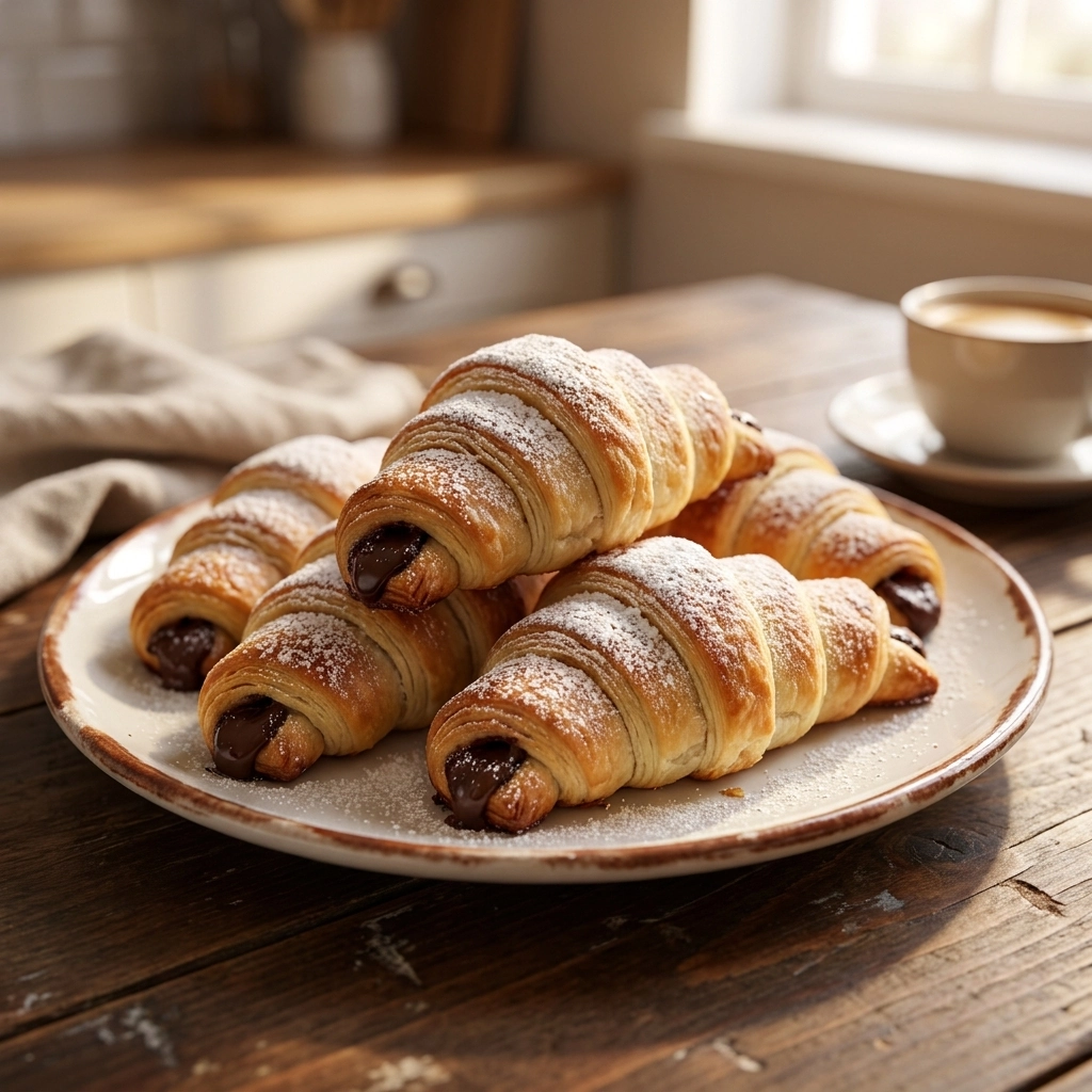 Buttery Chocolate Crescents | Easy Homemade Chocolate Pastry Recipe