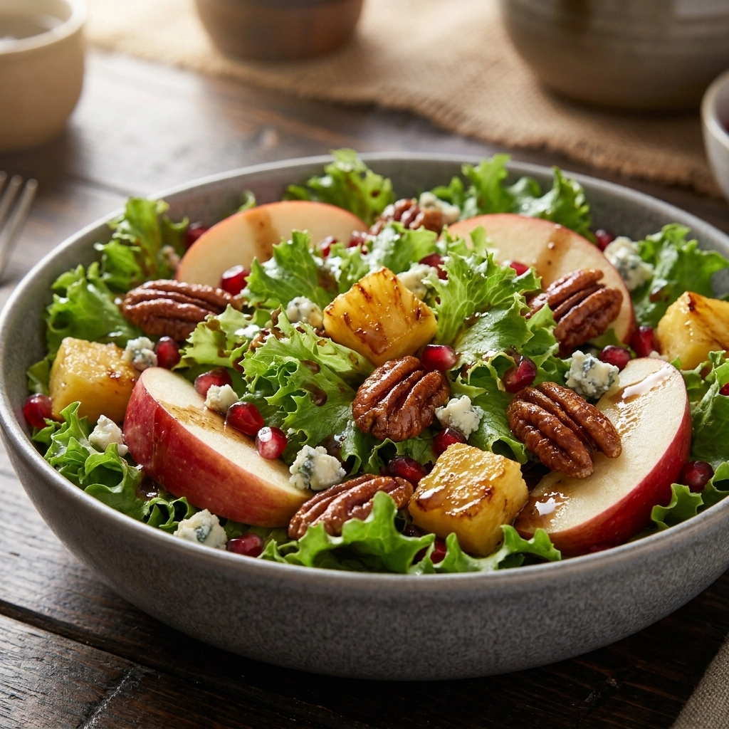 Crispy Apple Pecan Salad with Maple Vinaigrette | Easy Fall Salad Recipe