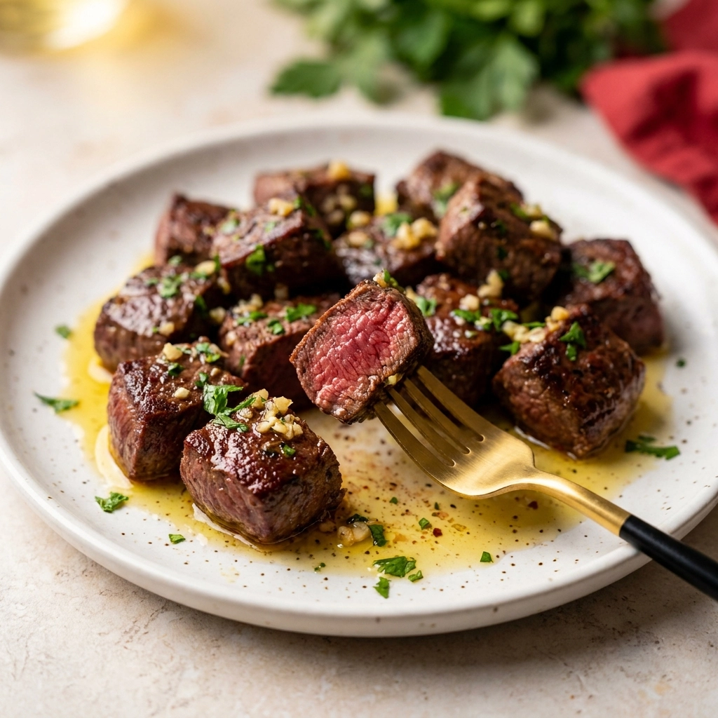 Air Fryer Steak Bites with Garlic Butter | Easy Low Carb Keto Dinner Idea