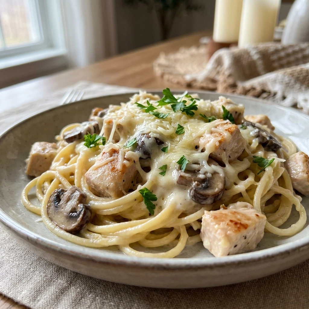 Creamy Crockpot Chicken Tetrazzini | Easy Slow Cooker Comfort Food Dinner
